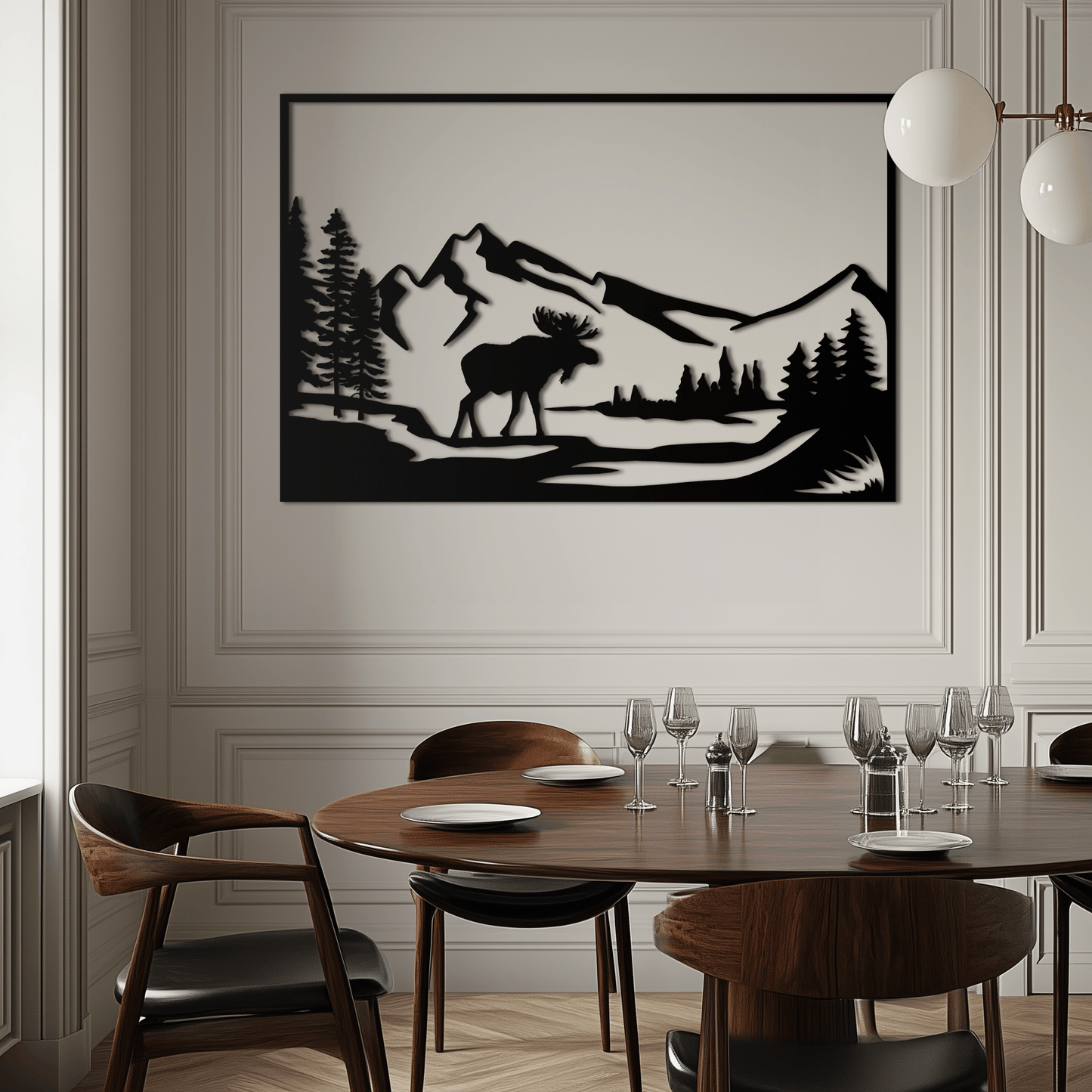 Mountain Moose Metal Wall Art - Steel Wall Decor for Home and Cabin - KAF020 - Tampa Home & Garden Store