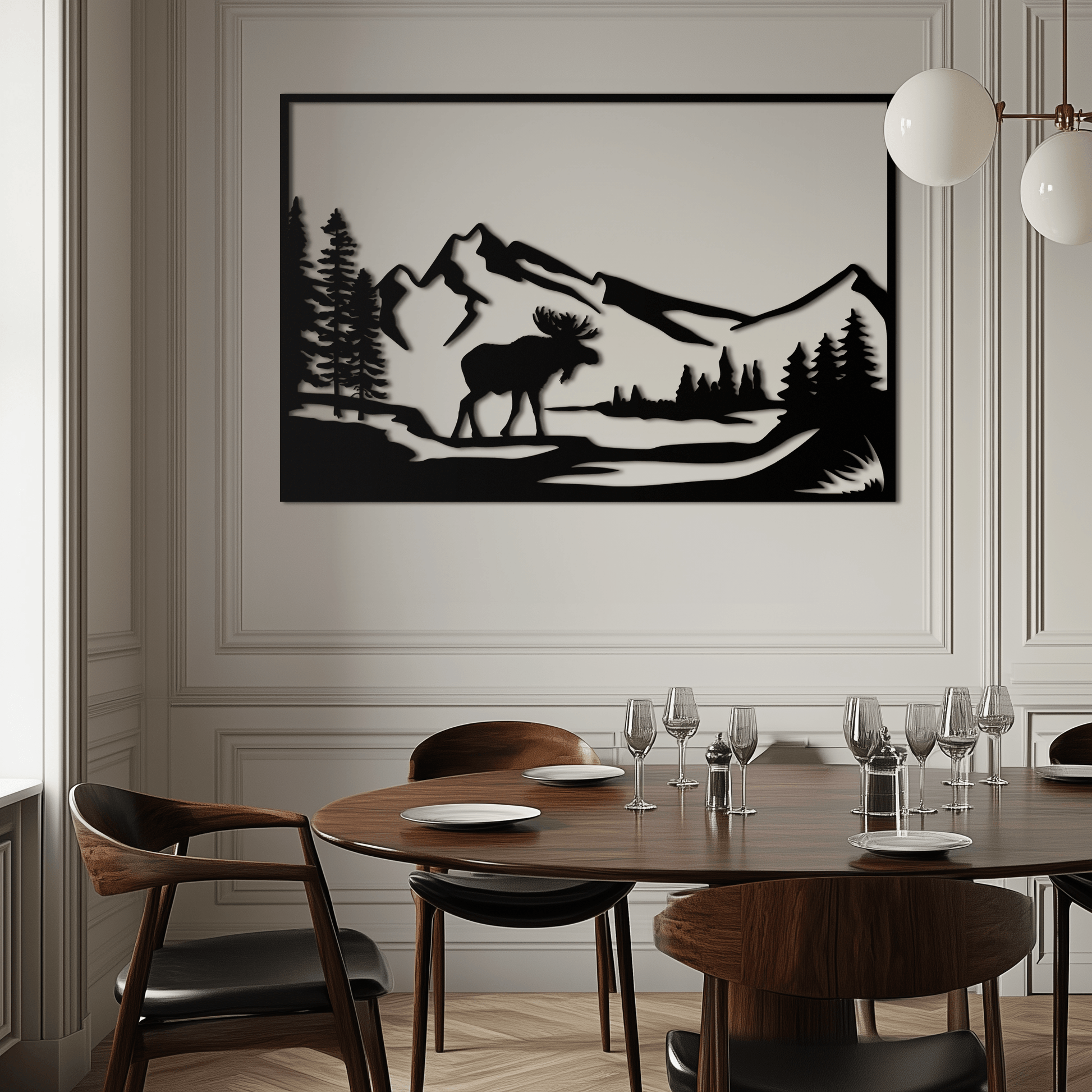 Mountain Moose Metal Wall Art - Steel Wall Decor for Home and Cabin - KAF020 - Tampa Home & Garden Store
