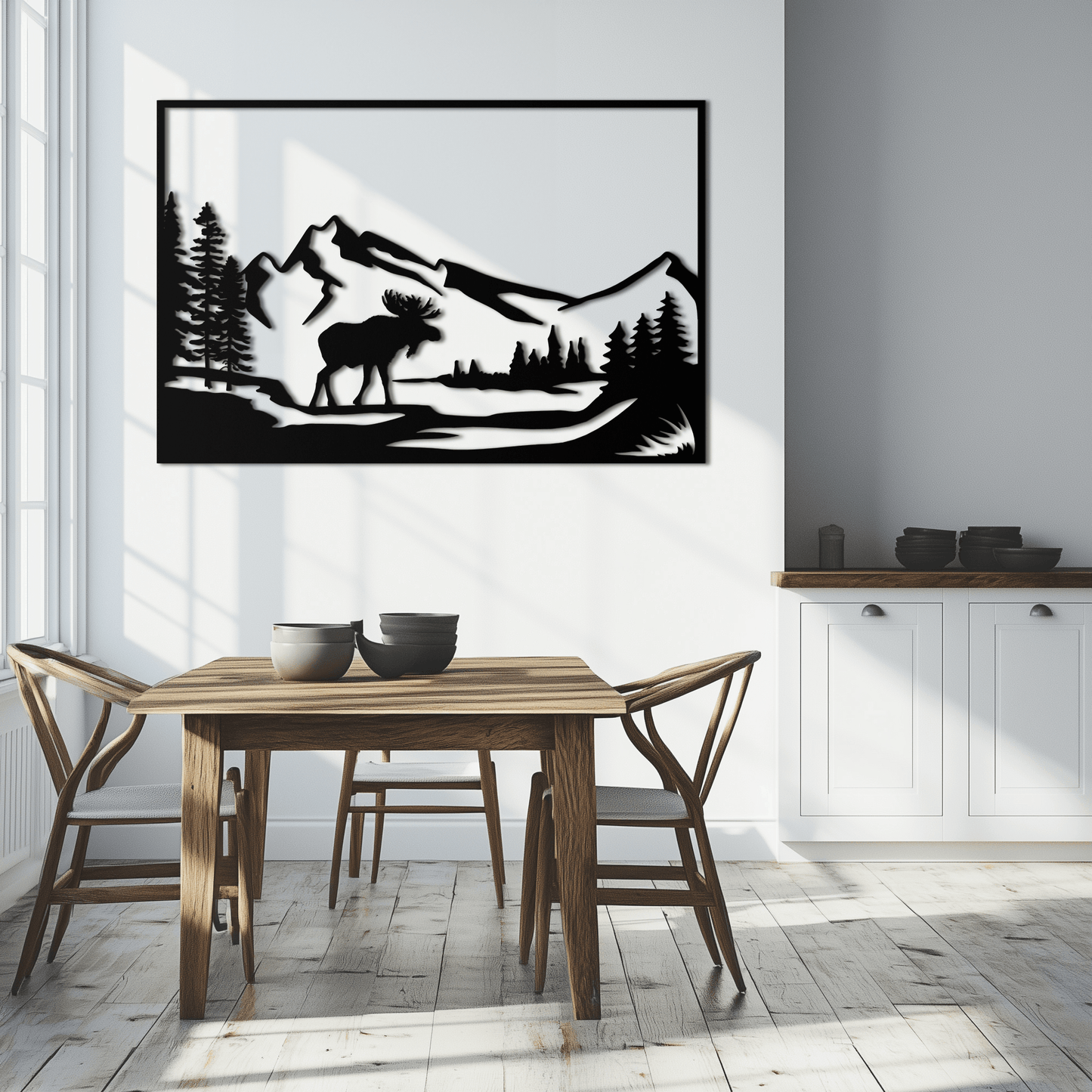 Mountain Moose Metal Wall Art - Steel Wall Decor for Home and Cabin - KAF020 - Tampa Home & Garden Store