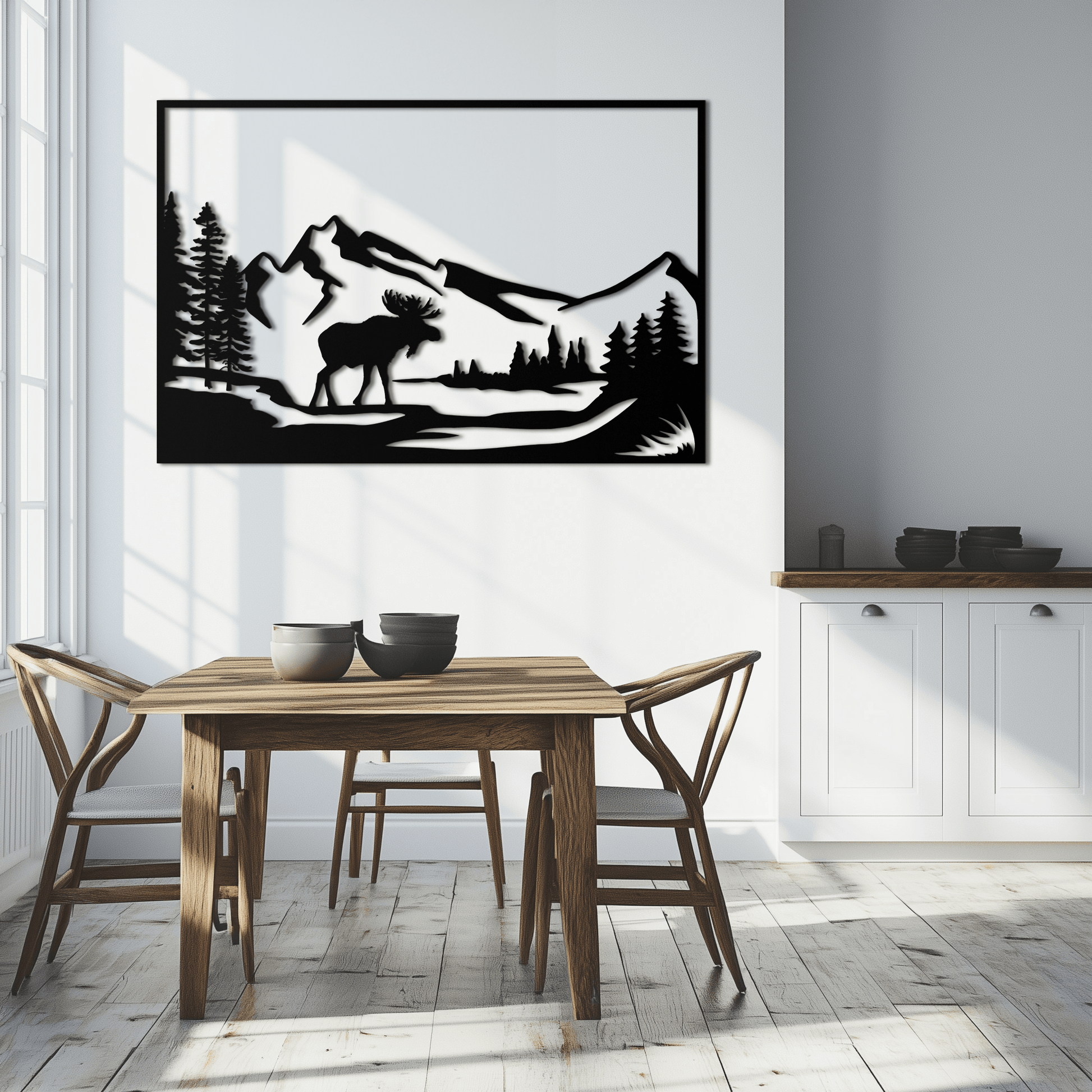 Mountain Moose Metal Wall Art - Steel Wall Decor for Home and Cabin - KAF020 - Tampa Home & Garden Store