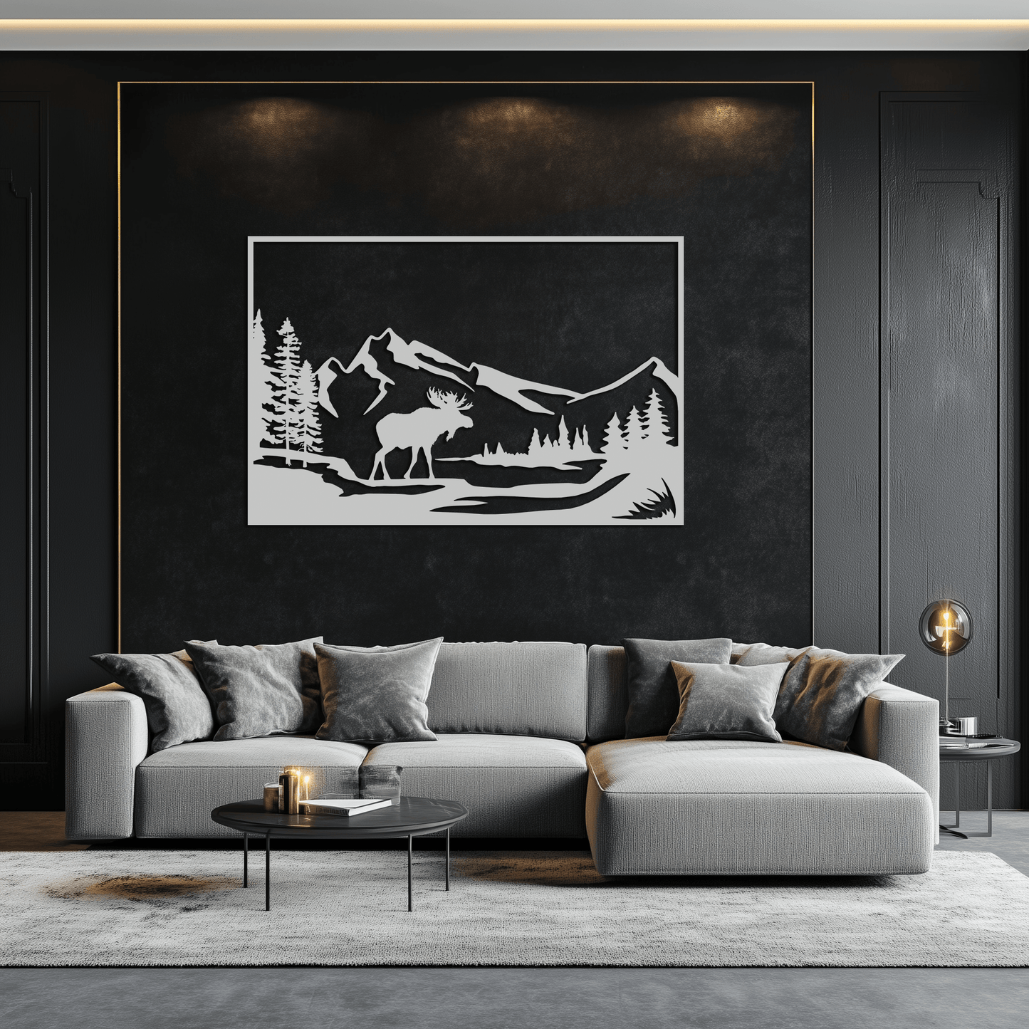 Mountain Moose Metal Wall Art - Steel Wall Decor for Home and Cabin - KAF020 - Tampa Home & Garden Store