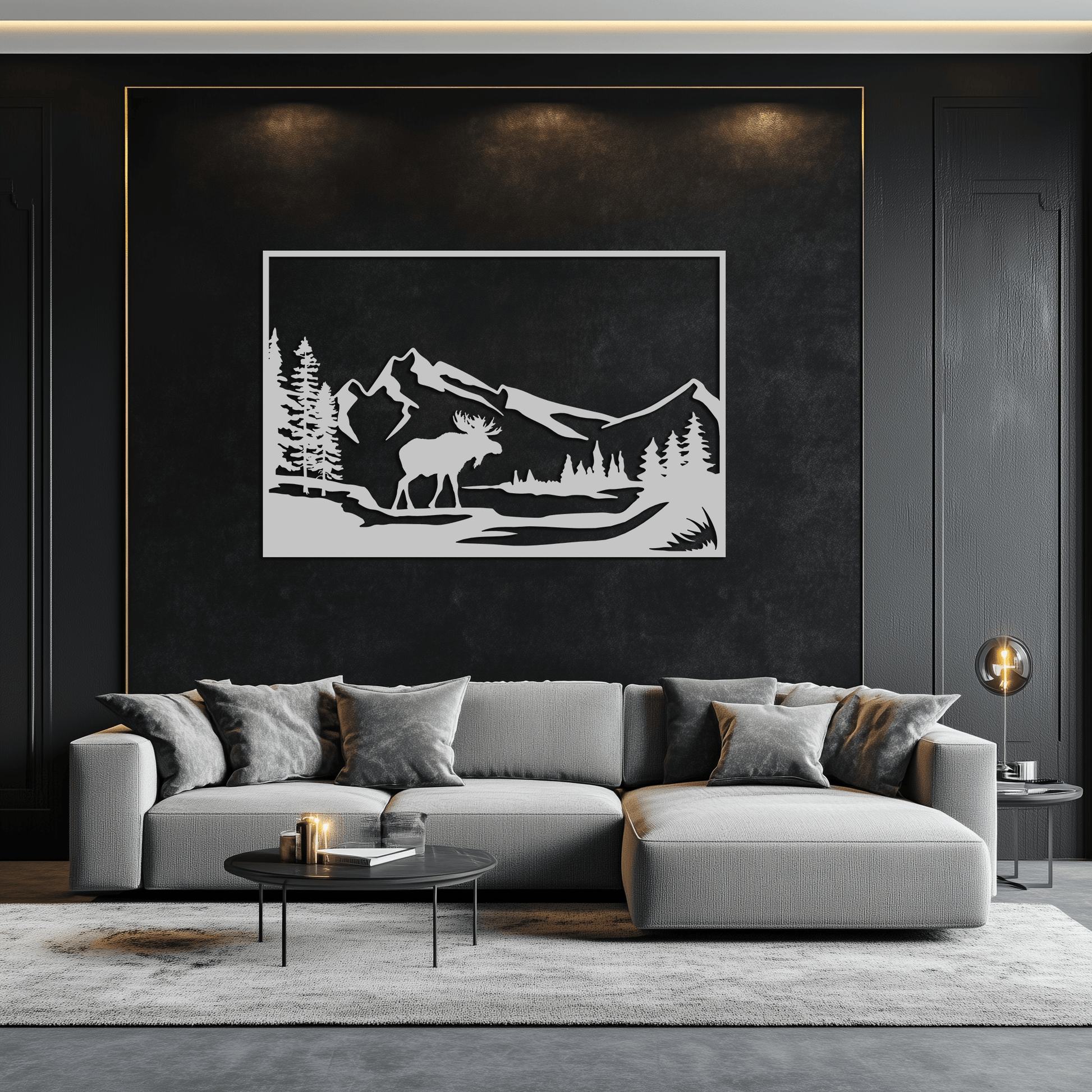 Mountain Moose Metal Wall Art - Steel Wall Decor for Home and Cabin - KAF020 - Tampa Home & Garden Store