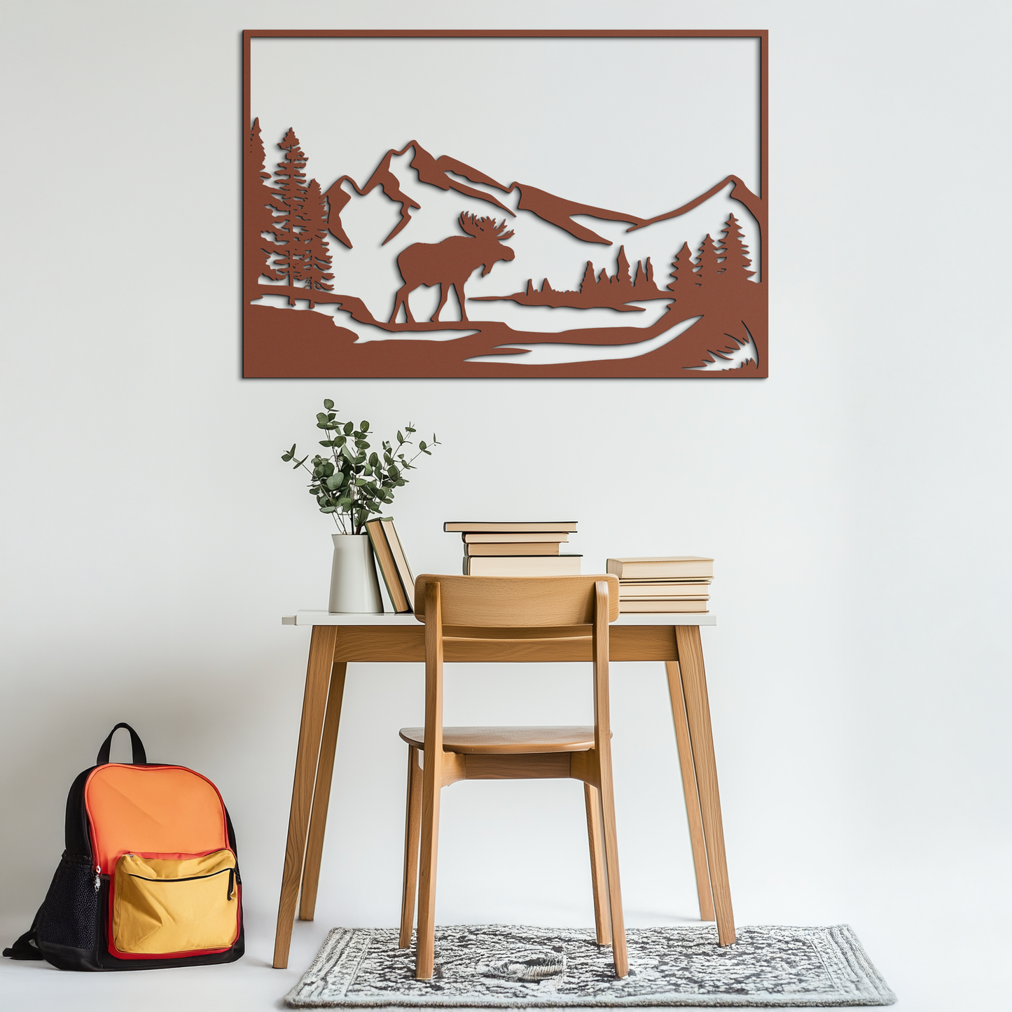 Mountain Moose Metal Wall Art - Steel Wall Decor for Home and Cabin - KAF020 - Tampa Home & Garden Store