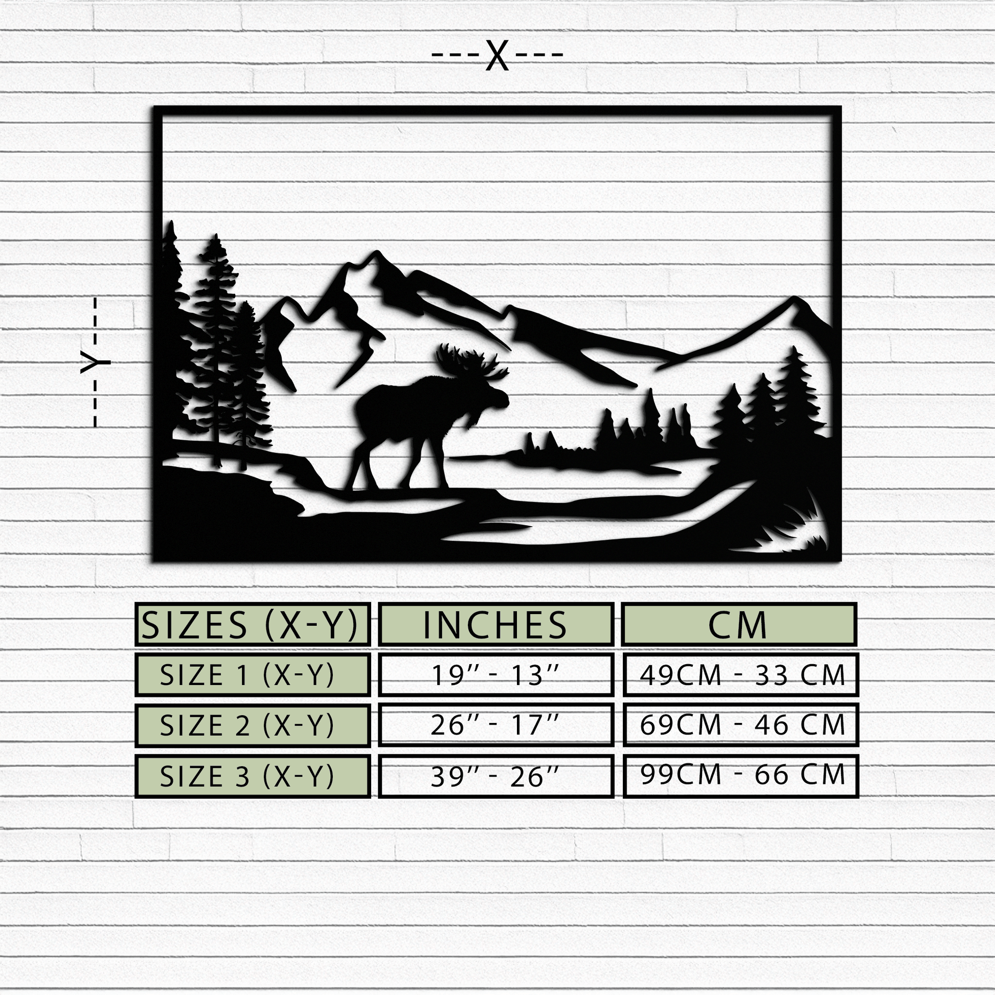 Mountain Moose Metal Wall Art - Steel Wall Decor for Home and Cabin - KAF020 - Tampa Home & Garden Store