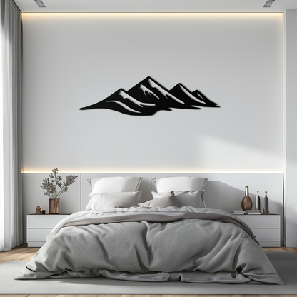 Mountain Silhouette Metal Wall Art – Horizontal Nature-Inspired Panel Decor- KAF627 - Tampa Home & Garden Store