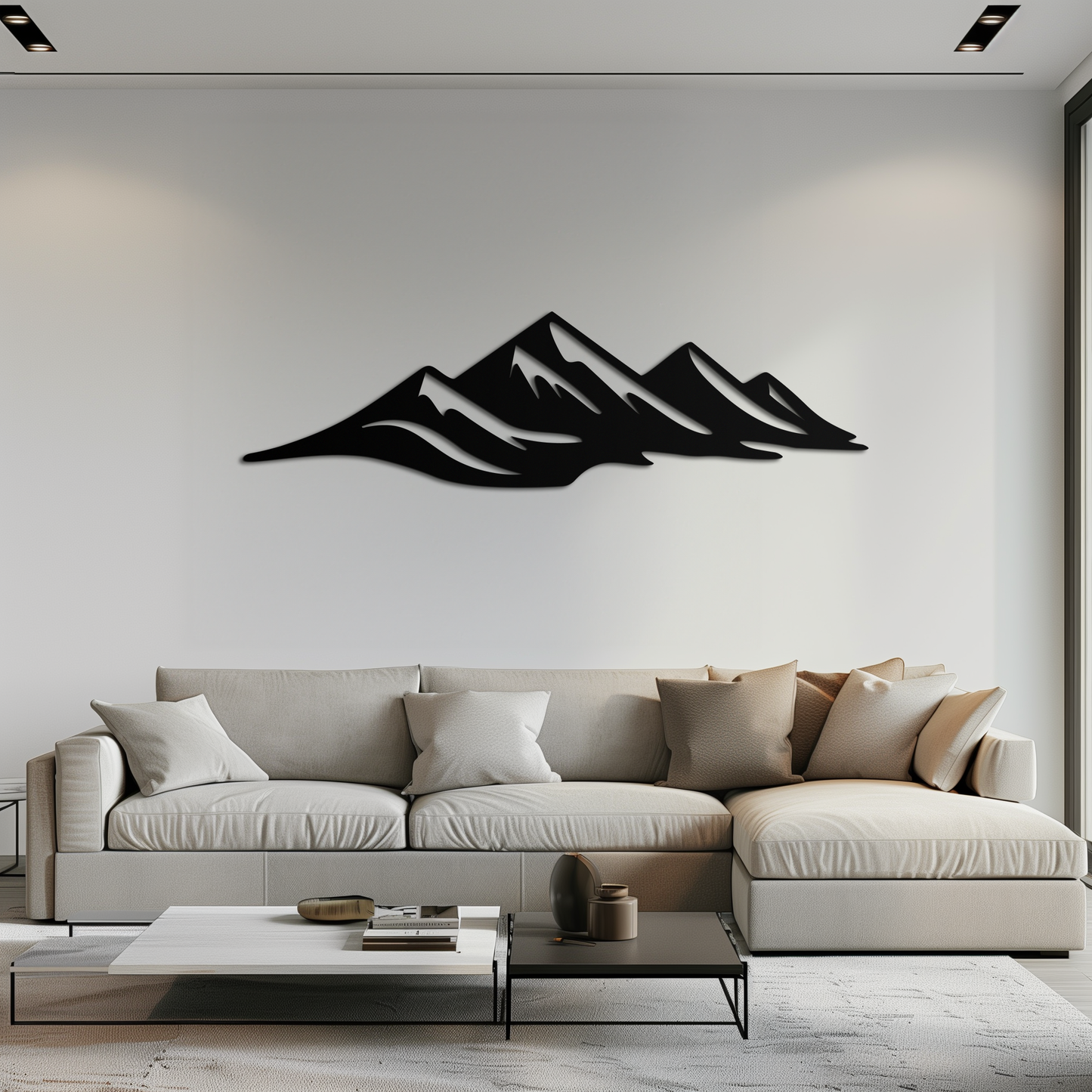 Mountain Silhouette Metal Wall Art – Horizontal Nature-Inspired Panel Decor- KAF627 - Tampa Home & Garden Store