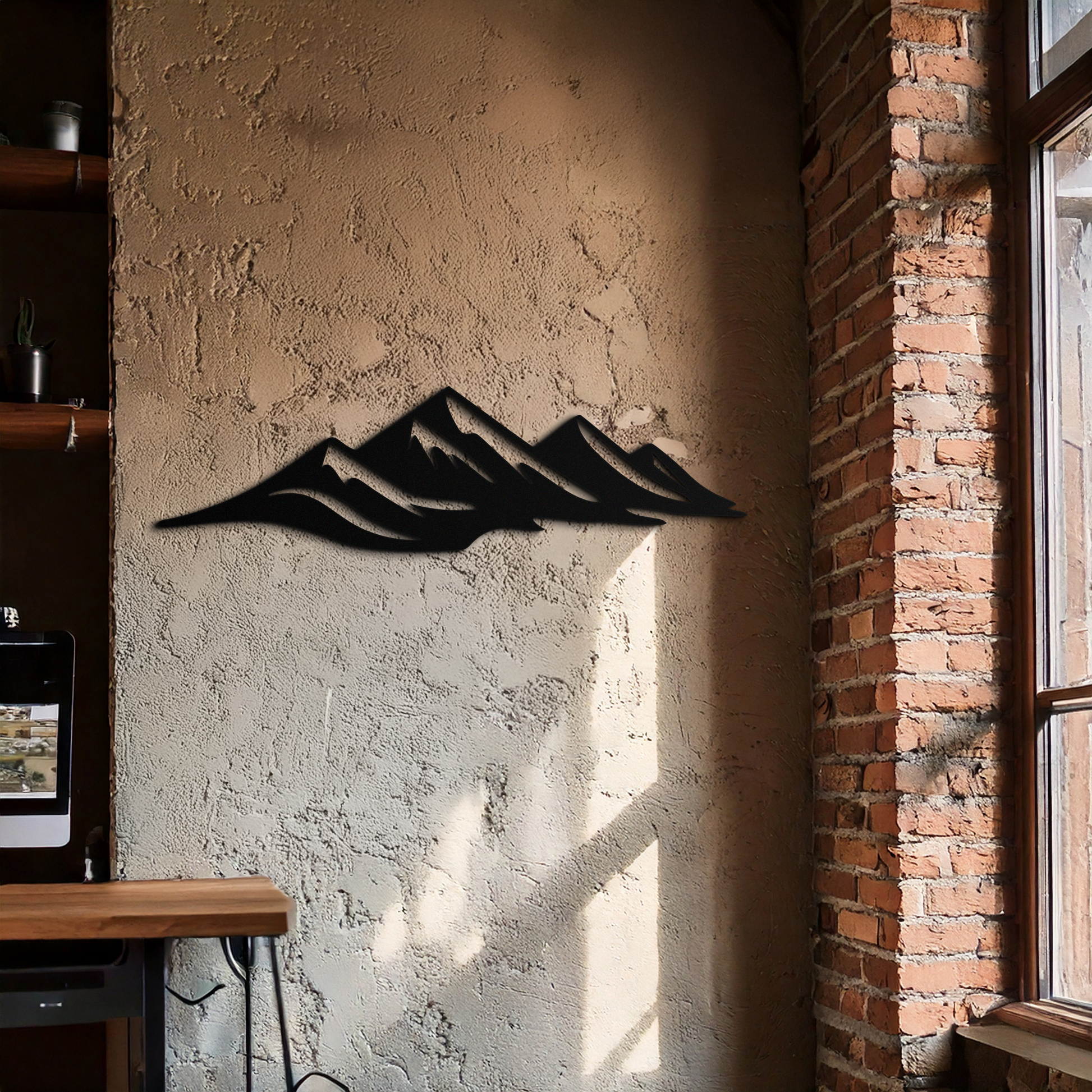 Mountain Silhouette Metal Wall Art – Horizontal Nature-Inspired Panel Decor- KAF627 - Tampa Home & Garden Store