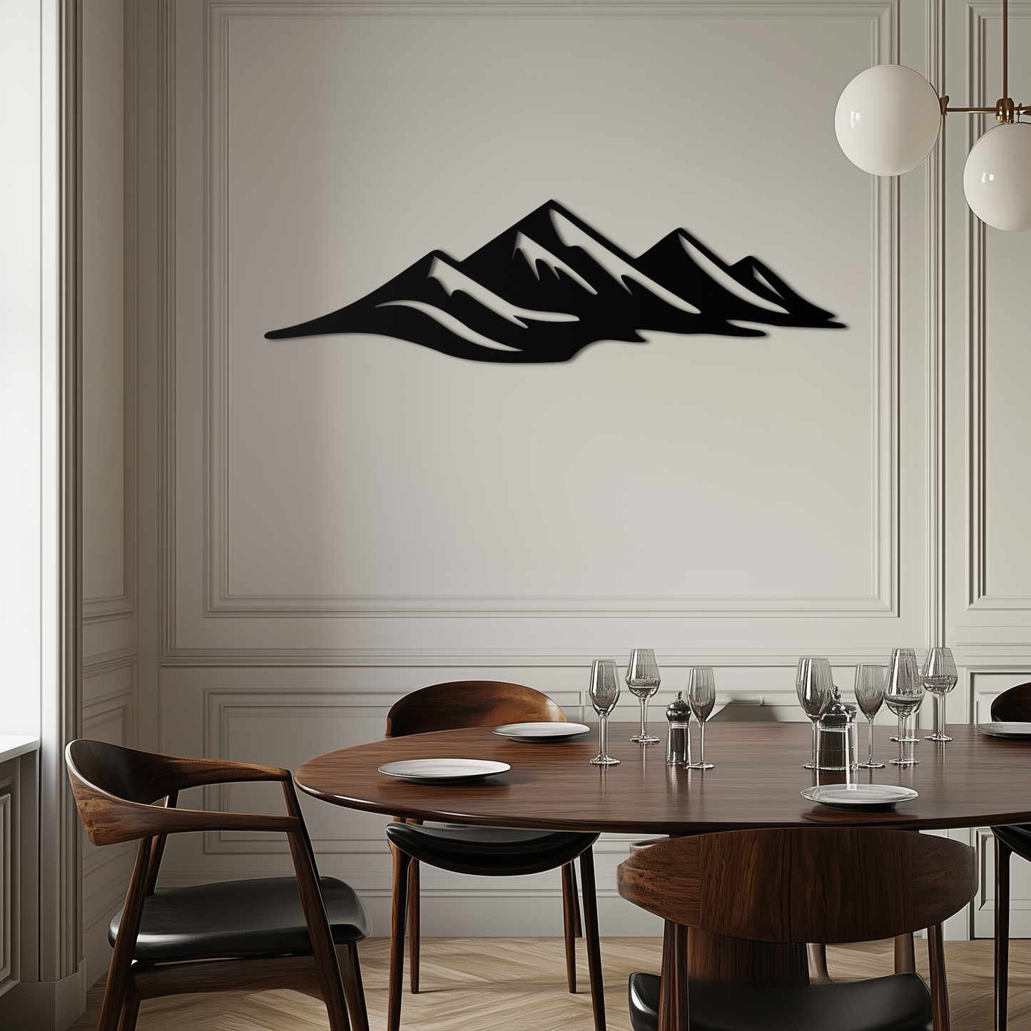 Mountain Silhouette Metal Wall Art – Horizontal Nature-Inspired Panel Decor- KAF627 - Tampa Home & Garden Store
