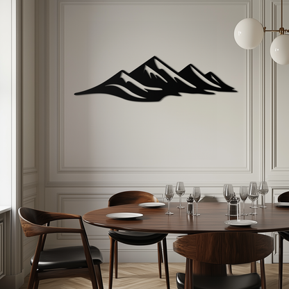 Mountain Silhouette Metal Wall Art – Horizontal Nature-Inspired Panel Decor- KAF627 - Tampa Home & Garden Store
