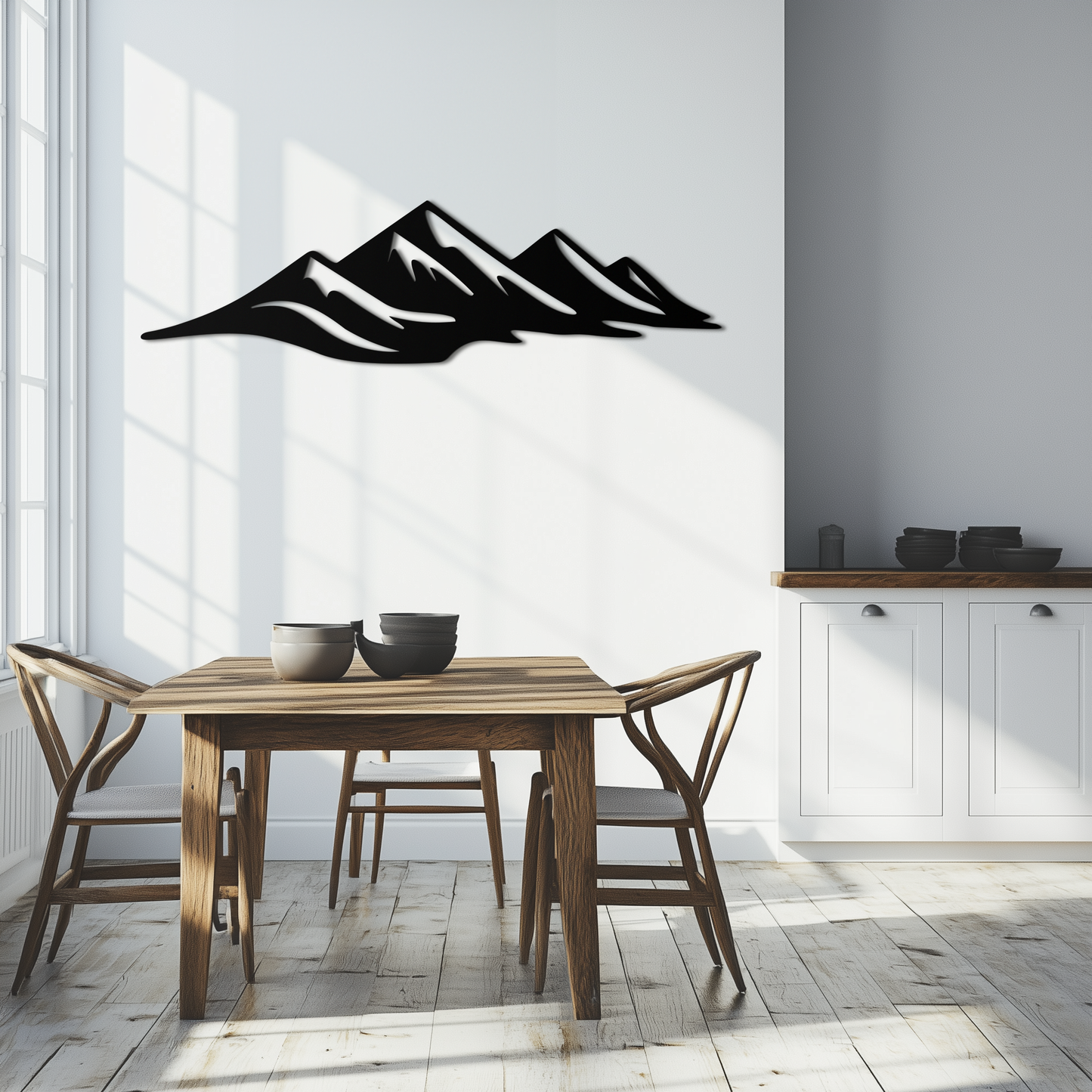 Mountain Silhouette Metal Wall Art – Horizontal Nature-Inspired Panel Decor- KAF627 - Tampa Home & Garden Store
