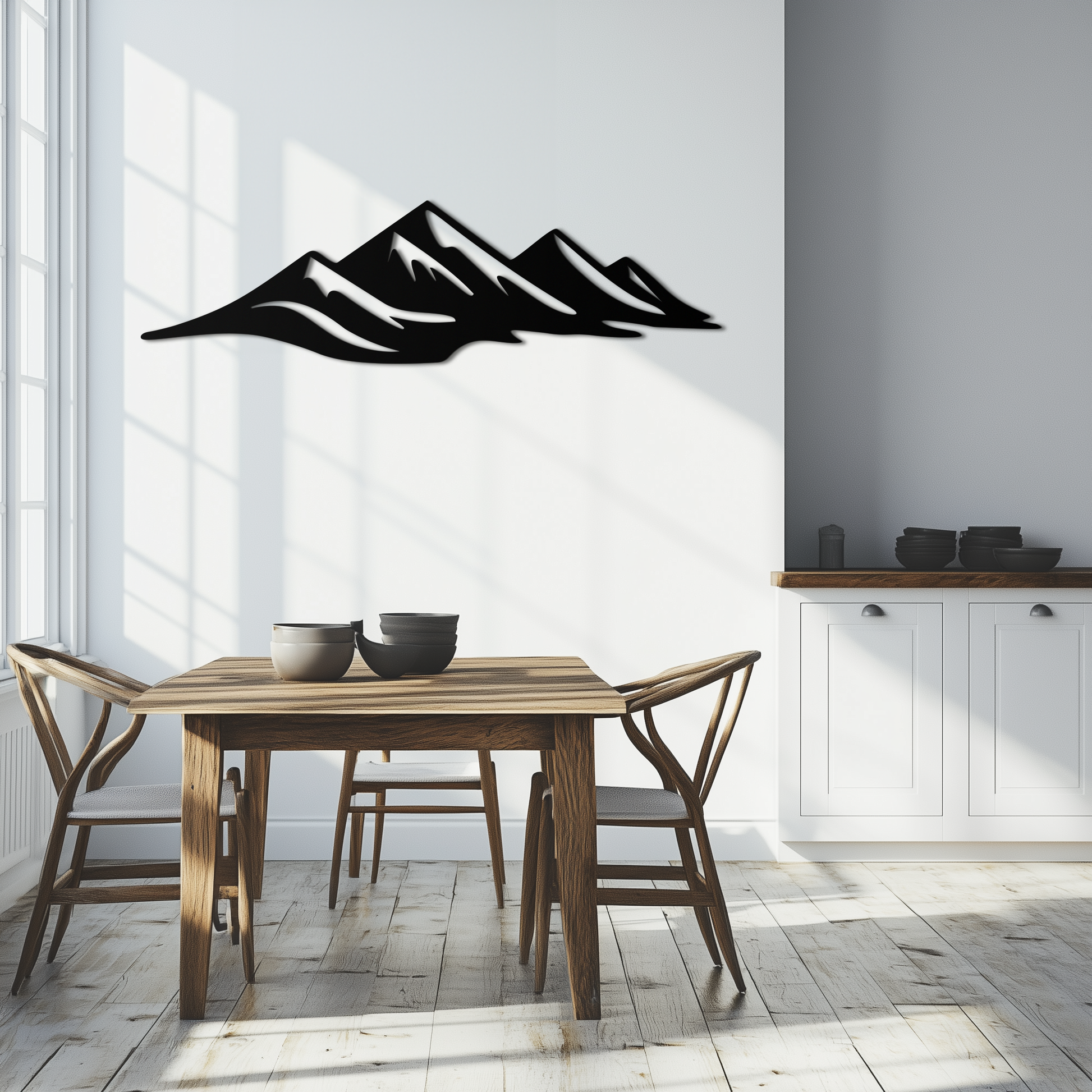 Mountain Silhouette Metal Wall Art – Horizontal Nature-Inspired Panel Decor- KAF627 - Tampa Home & Garden Store