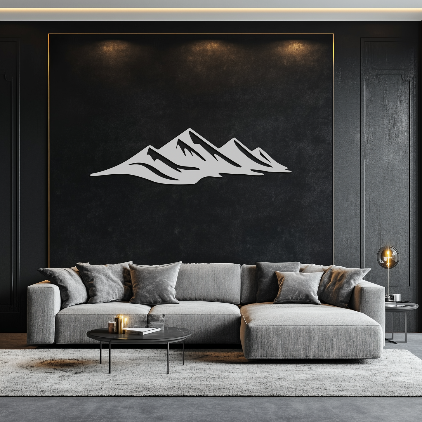 Mountain Silhouette Metal Wall Art – Horizontal Nature-Inspired Panel Decor- KAF627 - Tampa Home & Garden Store