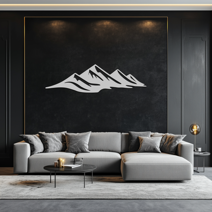 Mountain Silhouette Metal Wall Art – Horizontal Nature-Inspired Panel Decor- KAF627 - Tampa Home & Garden Store
