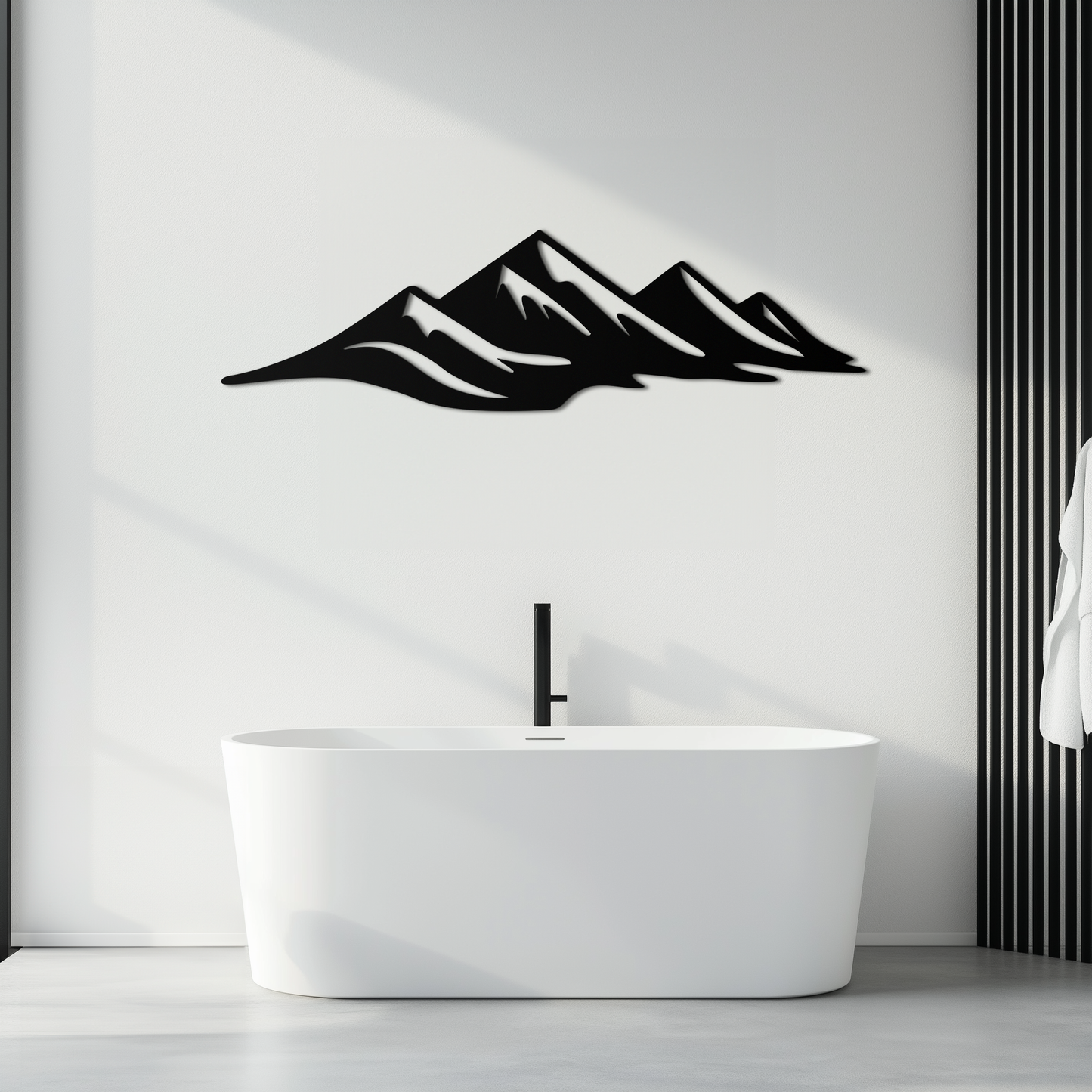 Mountain Silhouette Metal Wall Art – Horizontal Nature-Inspired Panel Decor- KAF627 - Tampa Home & Garden Store