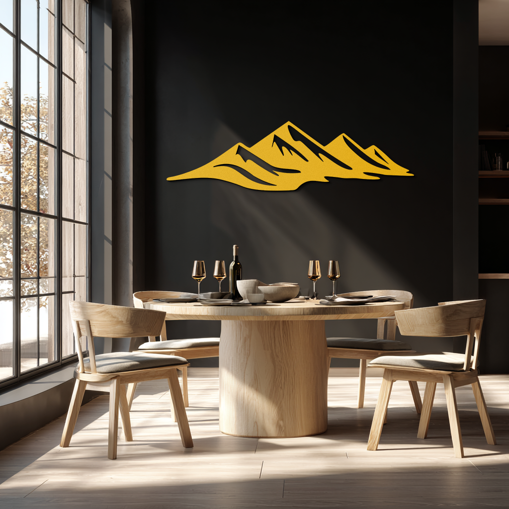 Mountain Silhouette Metal Wall Art – Horizontal Nature-Inspired Panel Decor- KAF627 - Tampa Home & Garden Store
