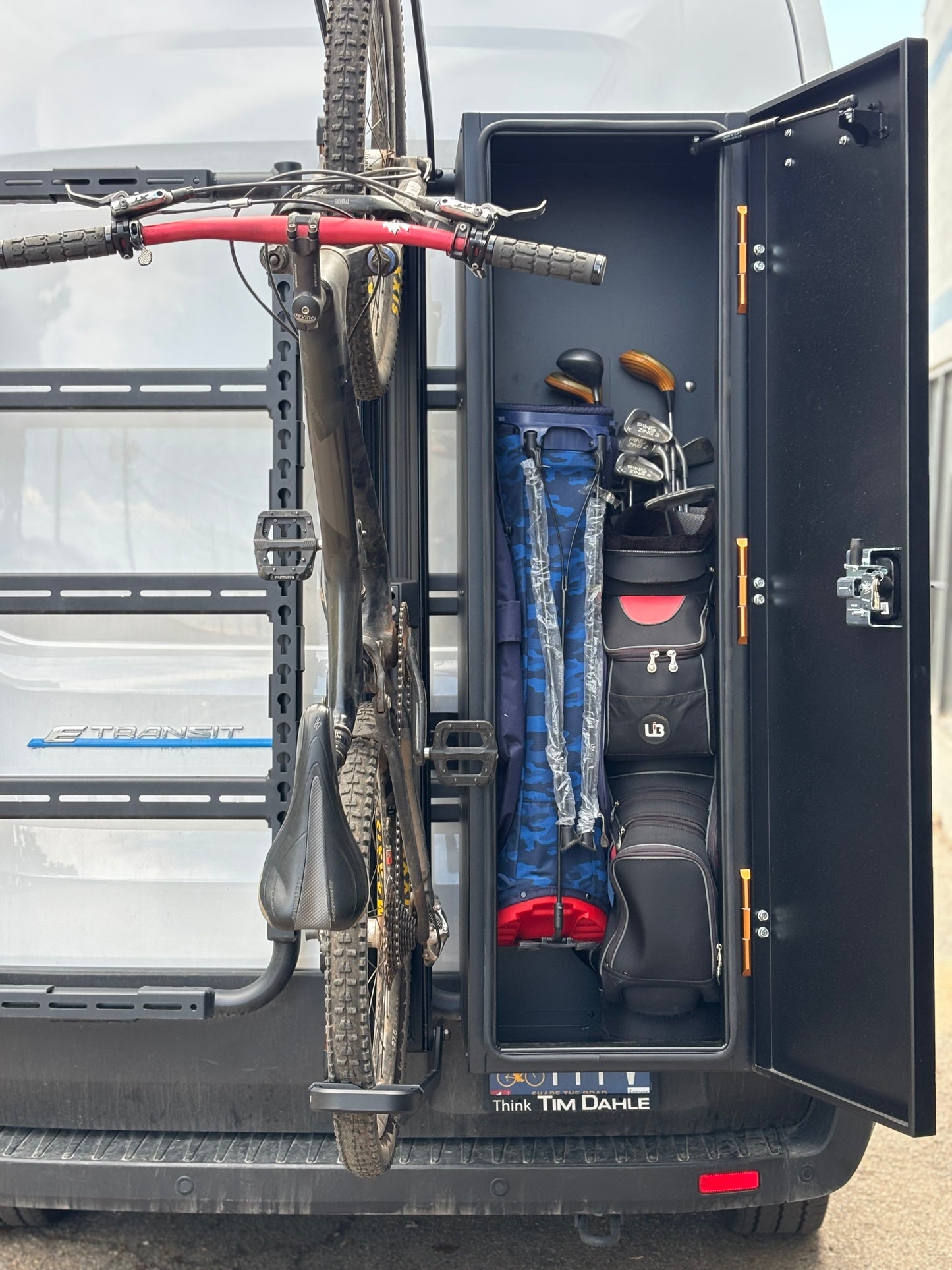 Avatar Centi Van Storage Box mounted on van rear with gear inside on Tampa Home & Garden Store