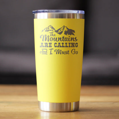 Mountains Are Calling - Insulated Coffee Tumbler Cup with Sliding Lid - Stainless Steel Mug - Outdoor Camping Gifts - Tampa soil911.com