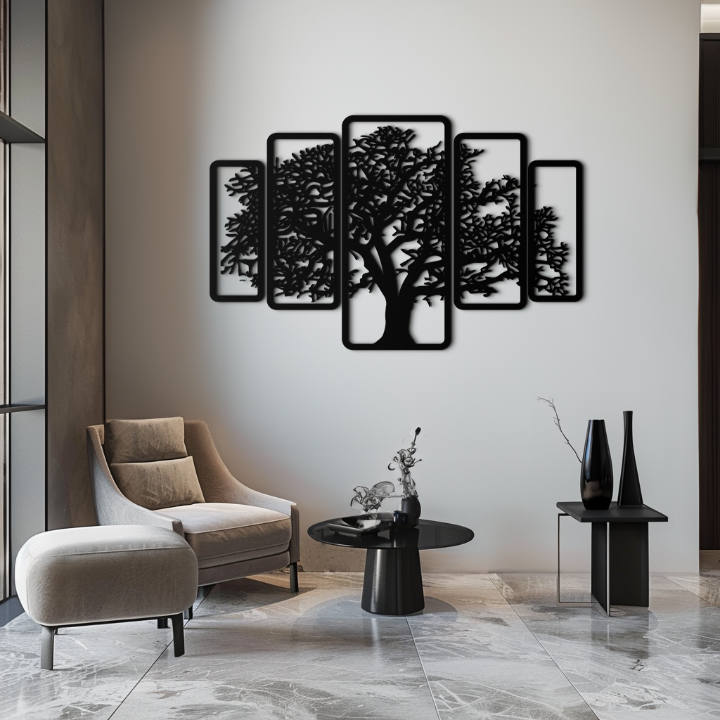 Multi-Panel Tree Metal Wall Art – Nature-Inspired Decor - KAF213 - Tampa Home & Garden Store