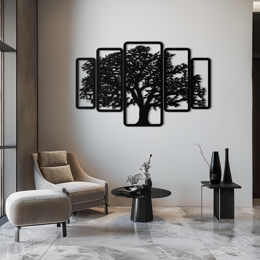 Multi-Panel Tree Metal Wall Art – Nature-Inspired Decor - KAF213 - Tampa Home & Garden Store