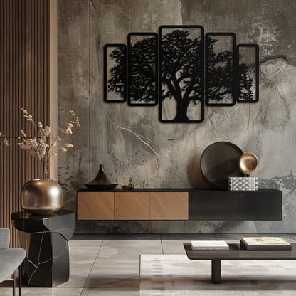 Multi-Panel Tree Metal Wall Art – Nature-Inspired Decor - KAF213 - Tampa Home & Garden Store