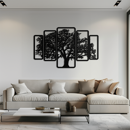 Multi-Panel Tree Metal Wall Art – Nature-Inspired Decor - KAF213 - Tampa Home & Garden Store