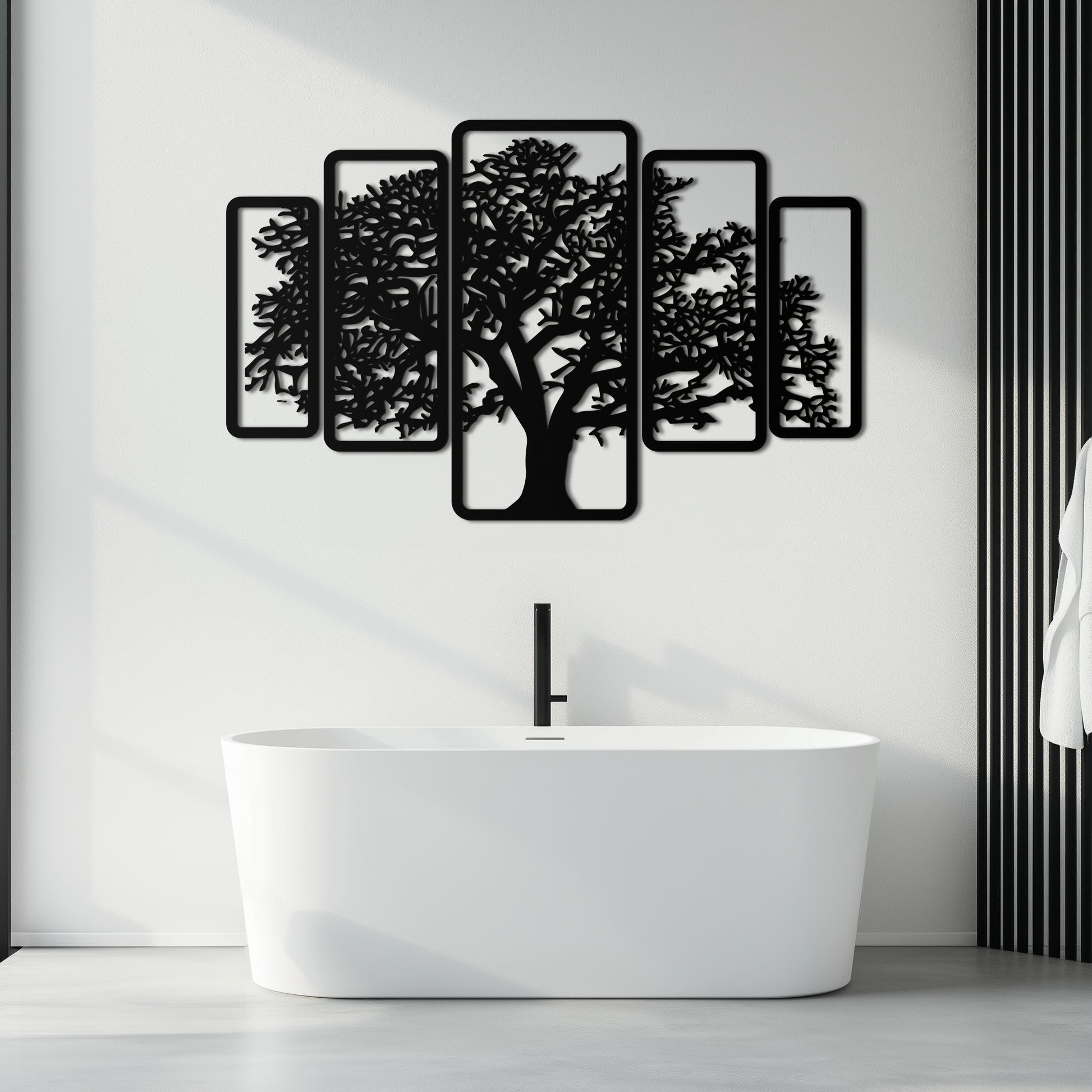 Multi-Panel Tree Metal Wall Art – Nature-Inspired Decor - KAF213 - Tampa Home & Garden Store