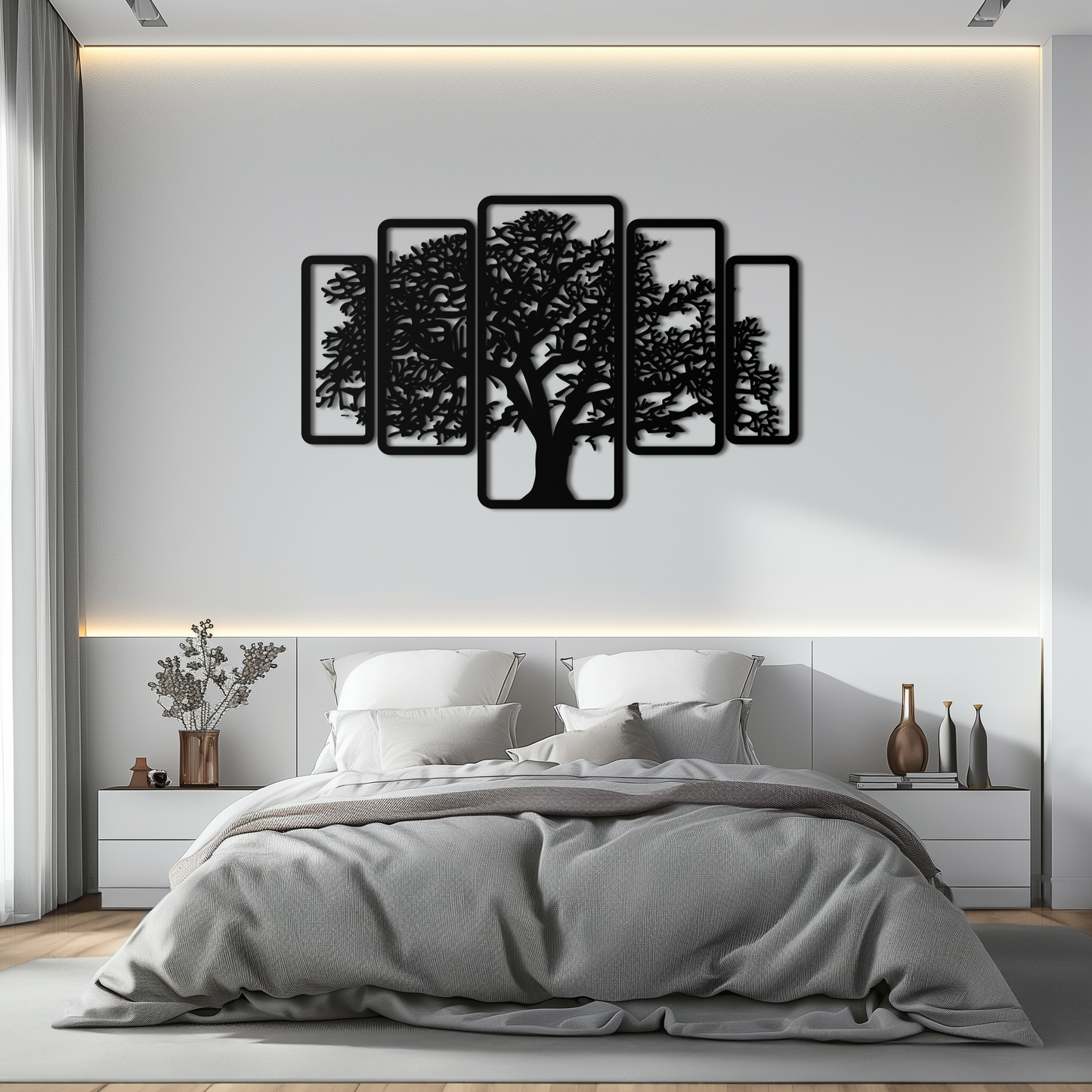 Multi-Panel Tree Metal Wall Art – Nature-Inspired Decor - KAF213 - Tampa Home & Garden Store