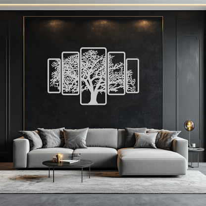 Multi-Panel Tree Metal Wall Art – Nature-Inspired Decor - KAF213 - Tampa Home & Garden Store