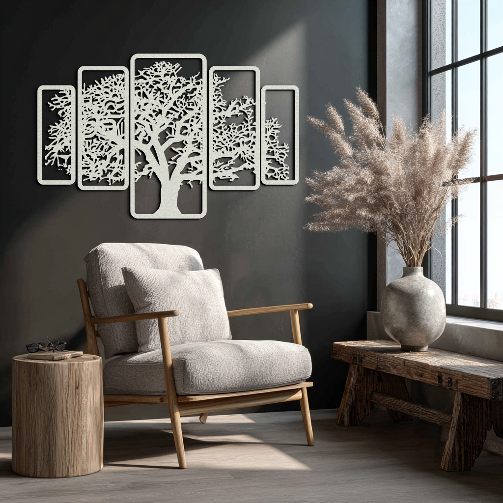 Multi-Panel Tree Metal Wall Art – Nature-Inspired Decor - KAF213 - Tampa Home & Garden Store