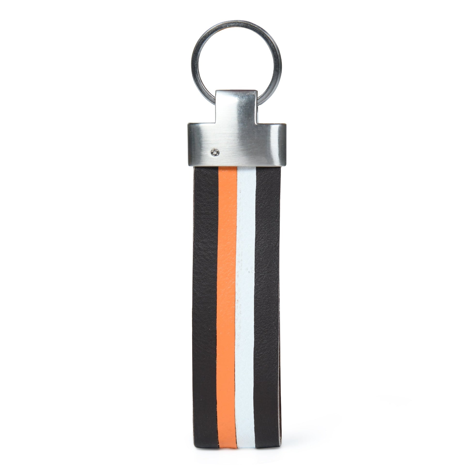 Multi-colored Leather Stripped Keychain - Tampa Home & Garden Store