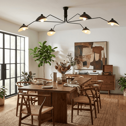 Arachnia suspended 3-arm ceiling light with rotating reflectors in black finish on Tampa Home & Garden Store