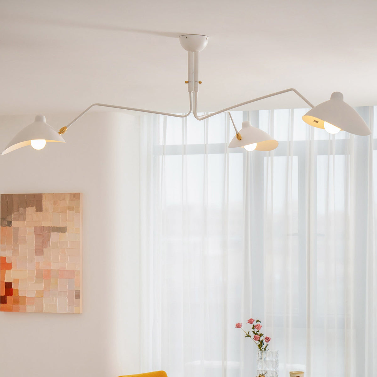 Arachnia suspended 3-arm ceiling light with rotating reflectors white finish Moktan Sabai on Tampa Home & Garden Store