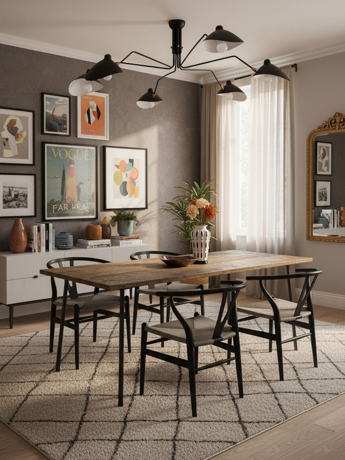 Arachnia 3-arm suspended ceiling light with rotating reflectors in black finish on Tampa Home & Garden Store