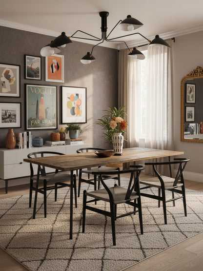Arachnia 3-arm suspended ceiling light with rotating reflectors in black finish on Tampa Home & Garden Store