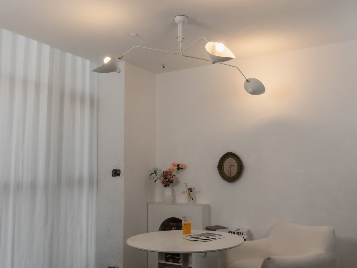 Arachnia 3-arm ceiling light with rotating reflectors in white finish Moktan Sabai on Tampa Home & Garden Store