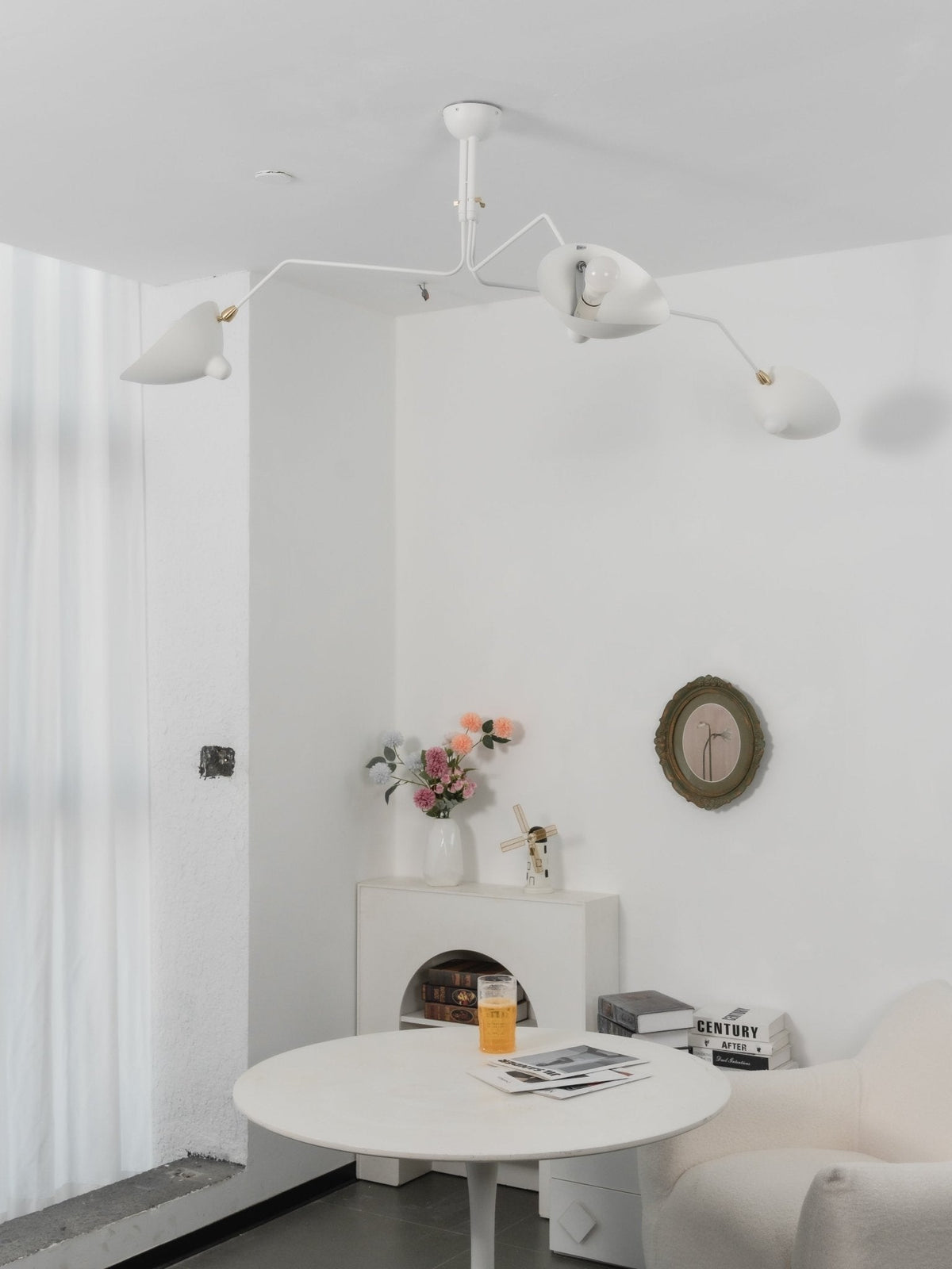 Arachnia 3-arm suspended ceiling light with rotating reflectors in white finish by Moktan Sabai on Tampa Home & Garden Store
