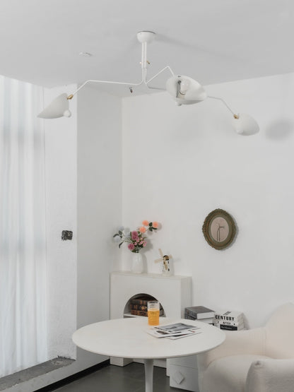 Arachnia 3-arm suspended ceiling light with rotating reflectors in white finish by Moktan Sabai on Tampa Home & Garden Store