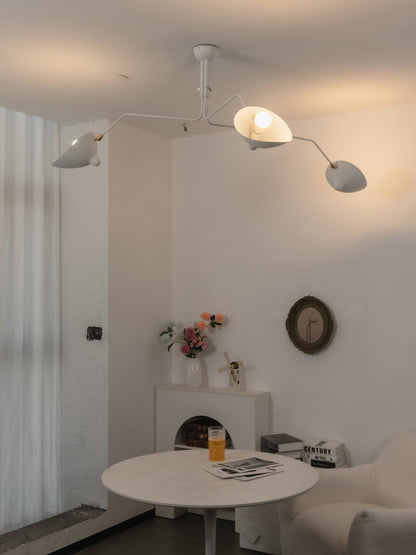 Arachnia suspended 3-arm ceiling light with rotating reflectors in white finish on Tampa Home & Garden Store