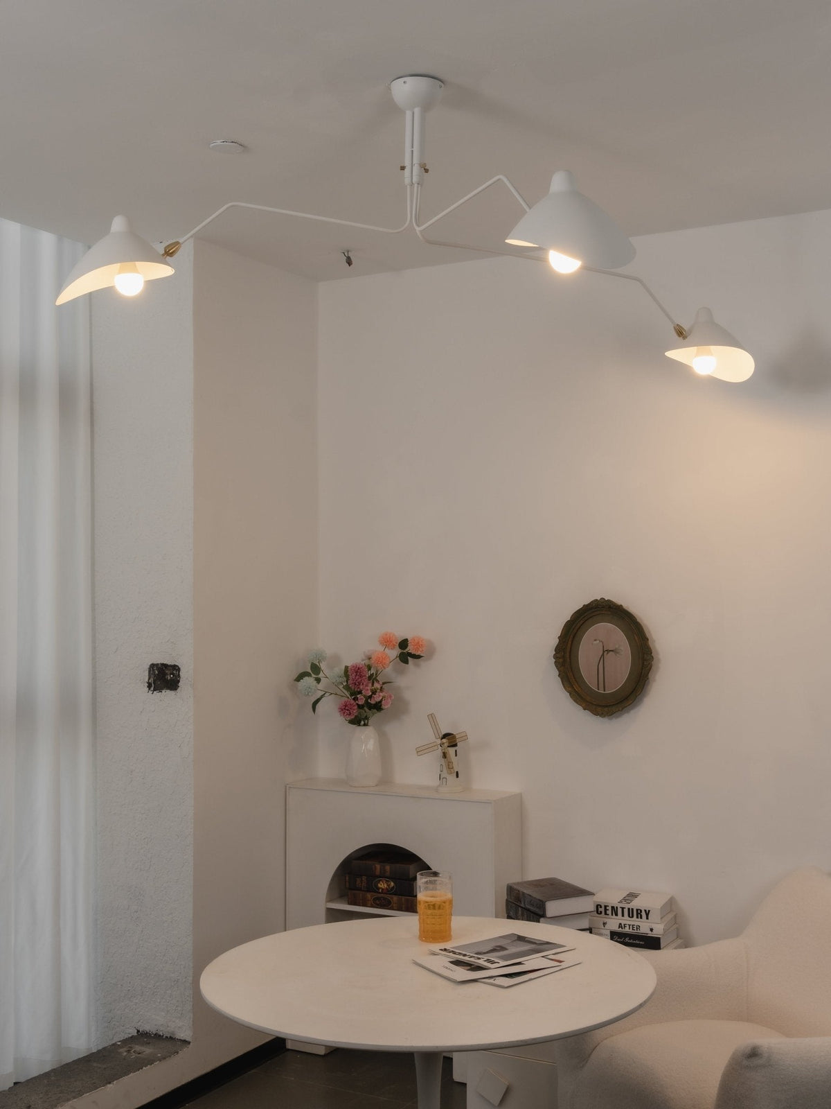 Arachnia 3-arm suspended ceiling light with rotating reflectors, white finish by Moktan Sabai on Tampa Home & Garden Store