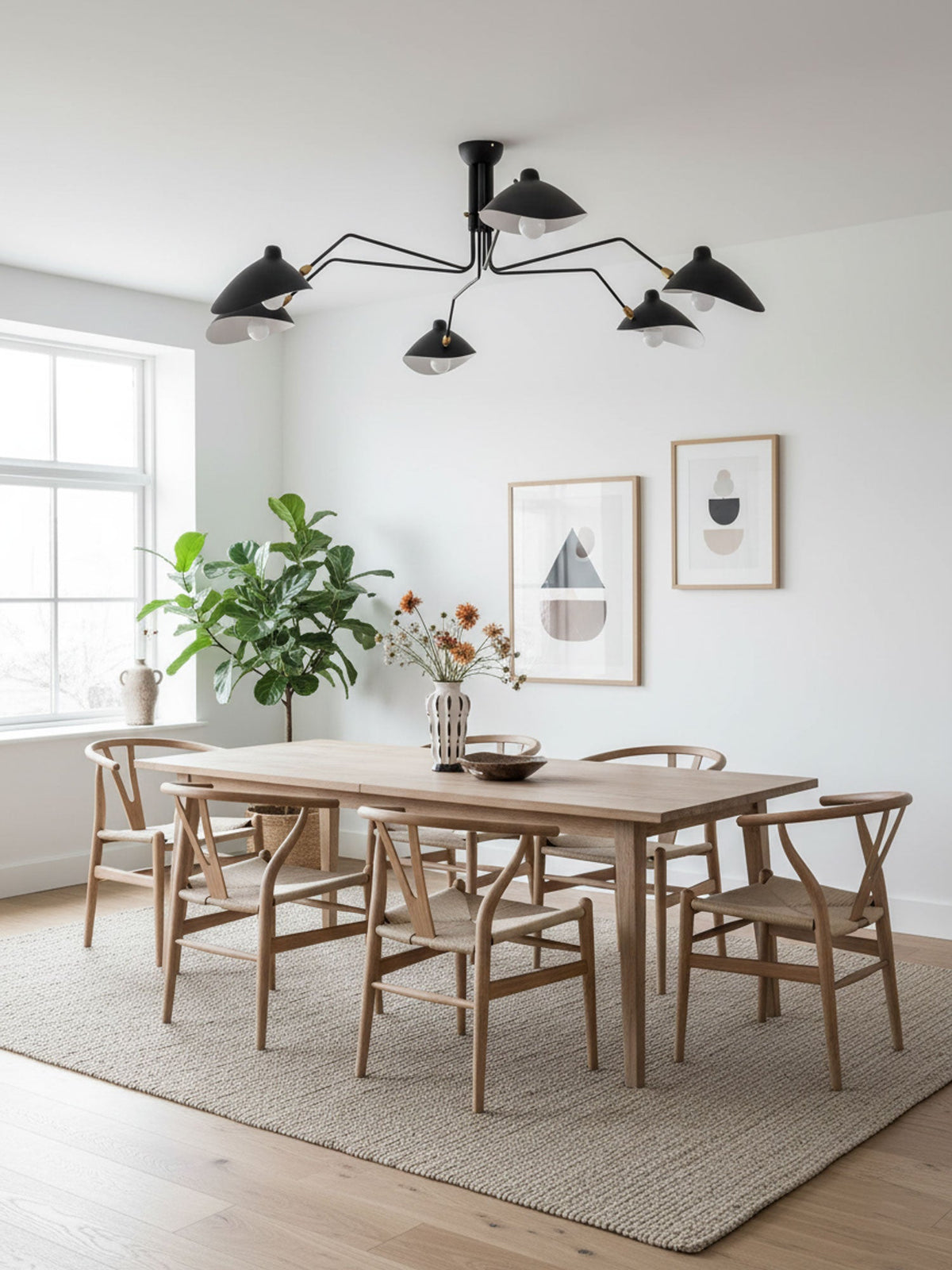 5-light Arachnia ceiling light by Moktan Sabai with black arms and rotating reflectors on Tampa Home & Garden Store