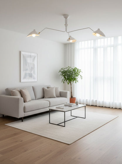 Arachnia suspended 3-arm ceiling light with rotating reflectors in white Moktan Sabai on Tampa Home & Garden Store