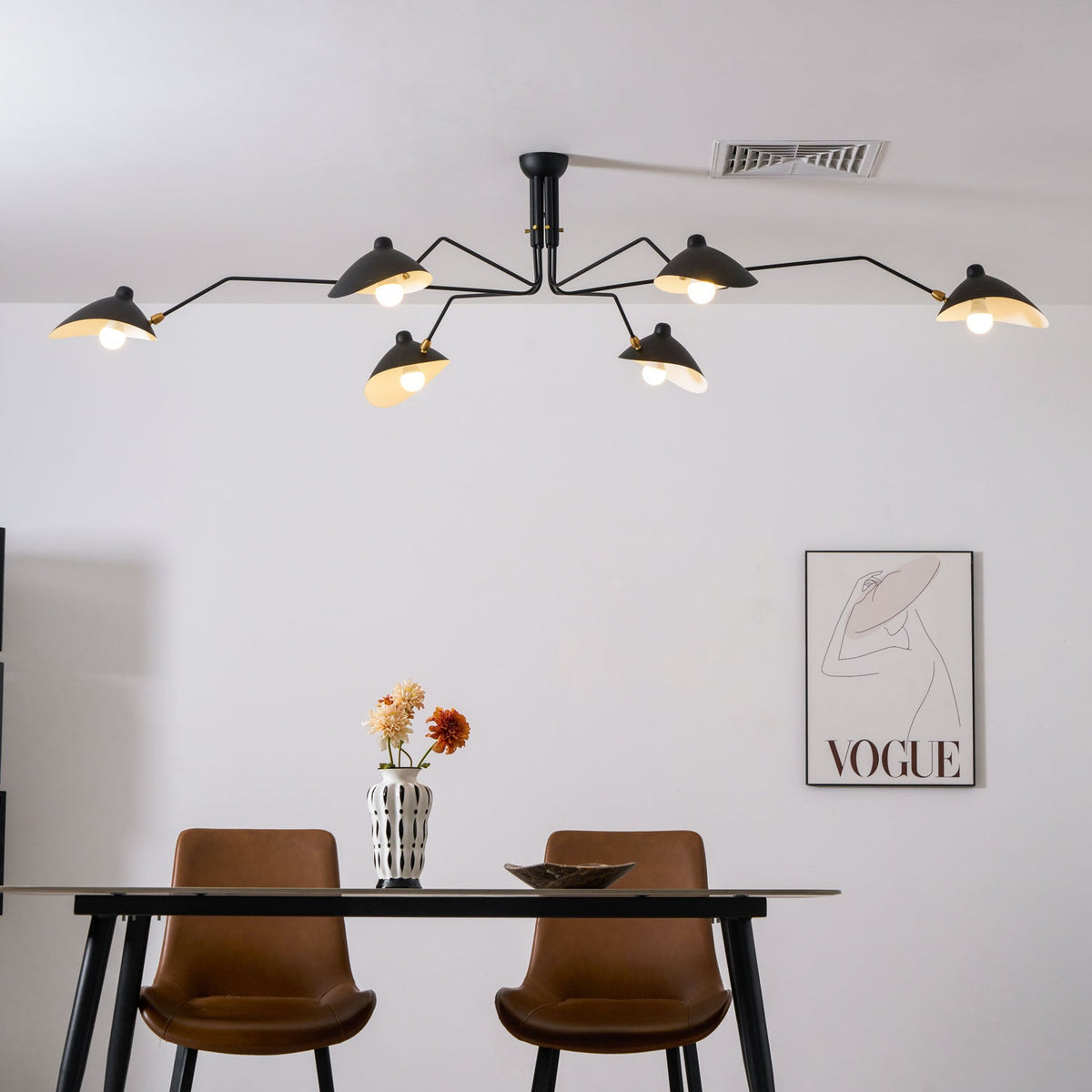 Arachnia 3-arm ceiling light with rotating reflectors, black finish by Moktan Sabai on Tampa Home & Garden Store