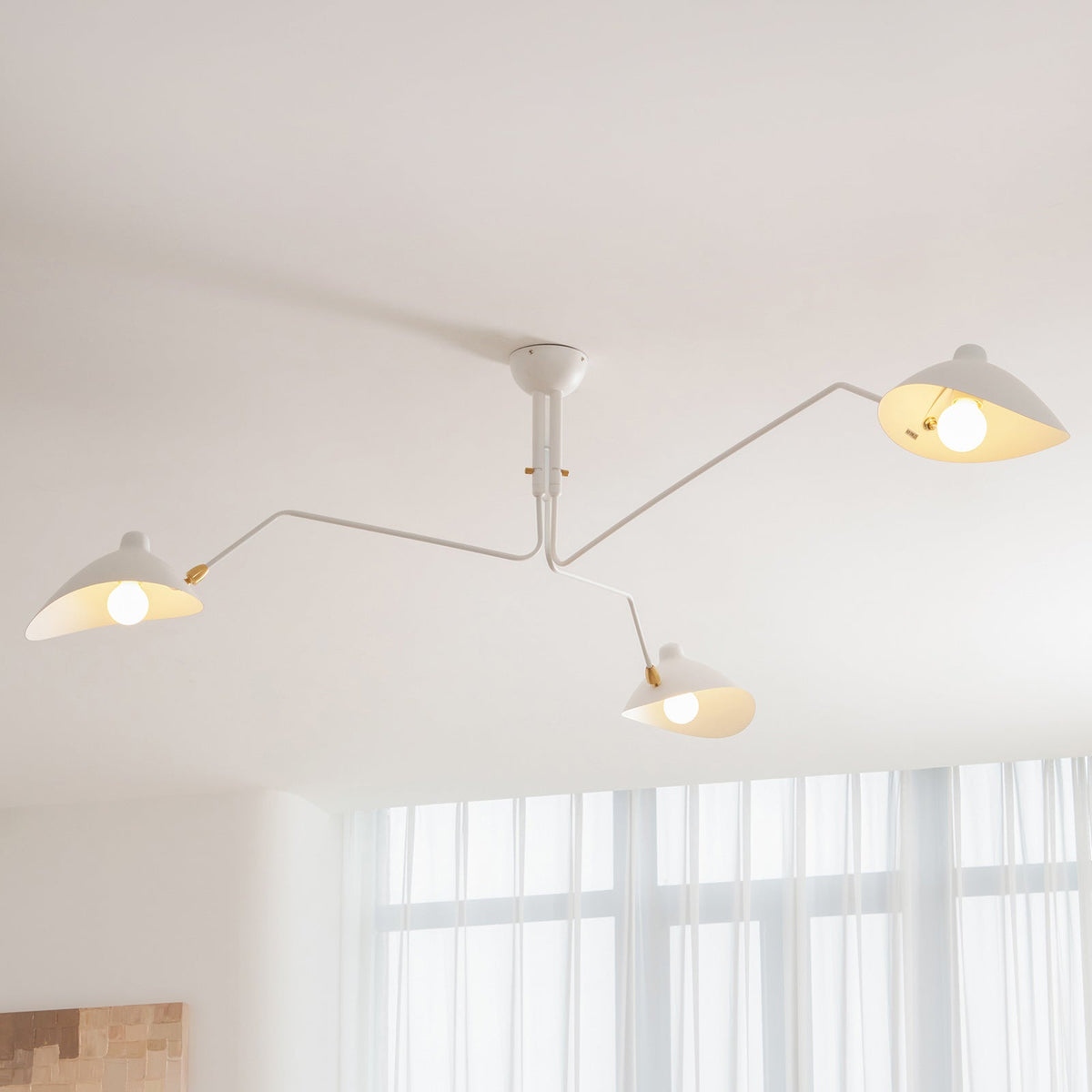 Arachnia 3-arm suspended ceiling light with rotating reflectors white finish Moktan Sabai on Tampa Home & Garden Store