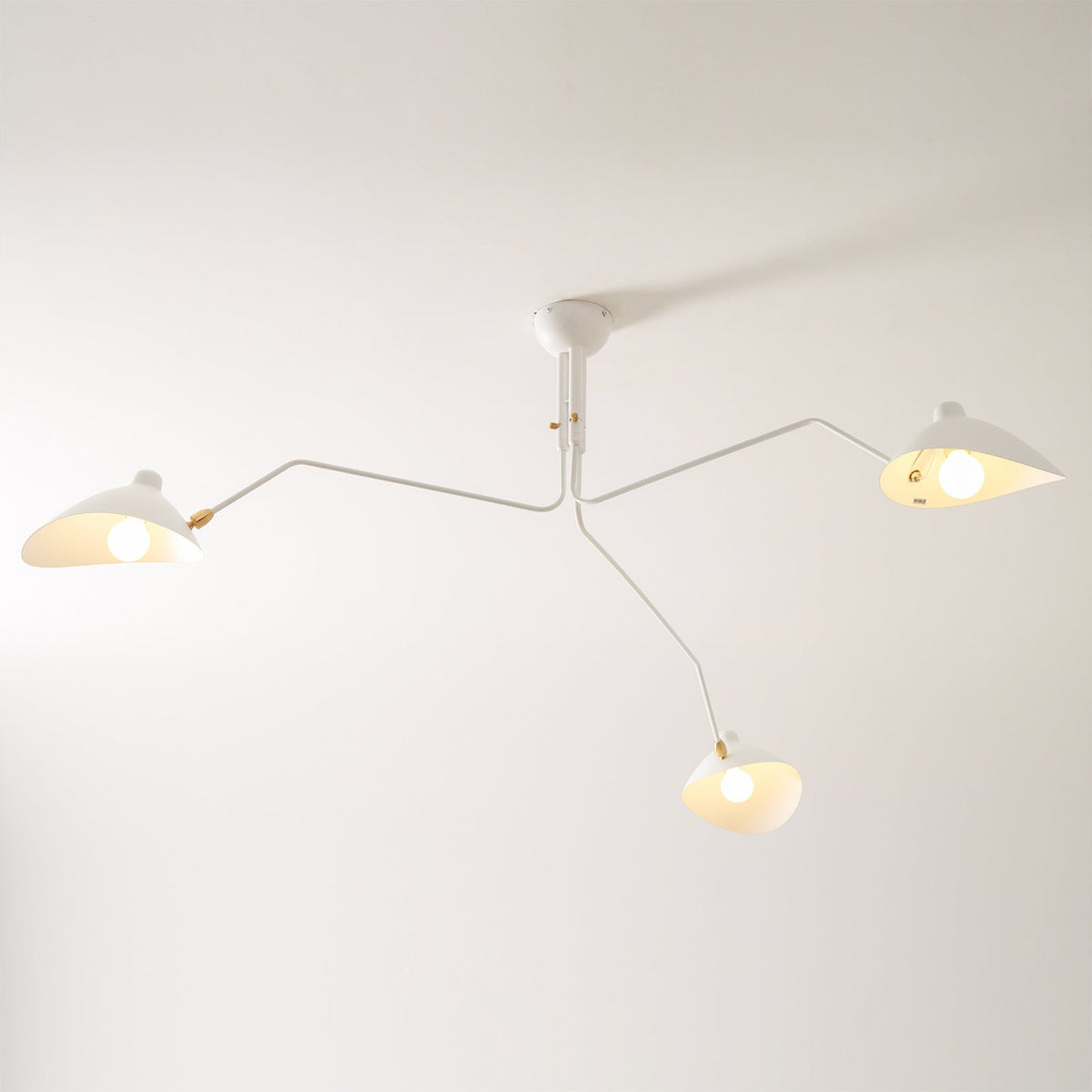  Arachnia 3-arm ceiling light with rotating reflectors in white finish on Tampa Home & Garden Store