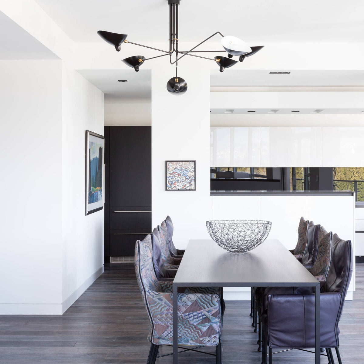 Arachnia suspended 3-arm ceiling light by Moktan Sabai, black finish with rotating reflectors on Tampa Home & Garden Store