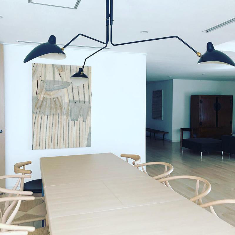 Arachnia suspended 3-arm ceiling light with rotating reflectors in black finish Moktan Sabai on Tampa Home & Garden Store