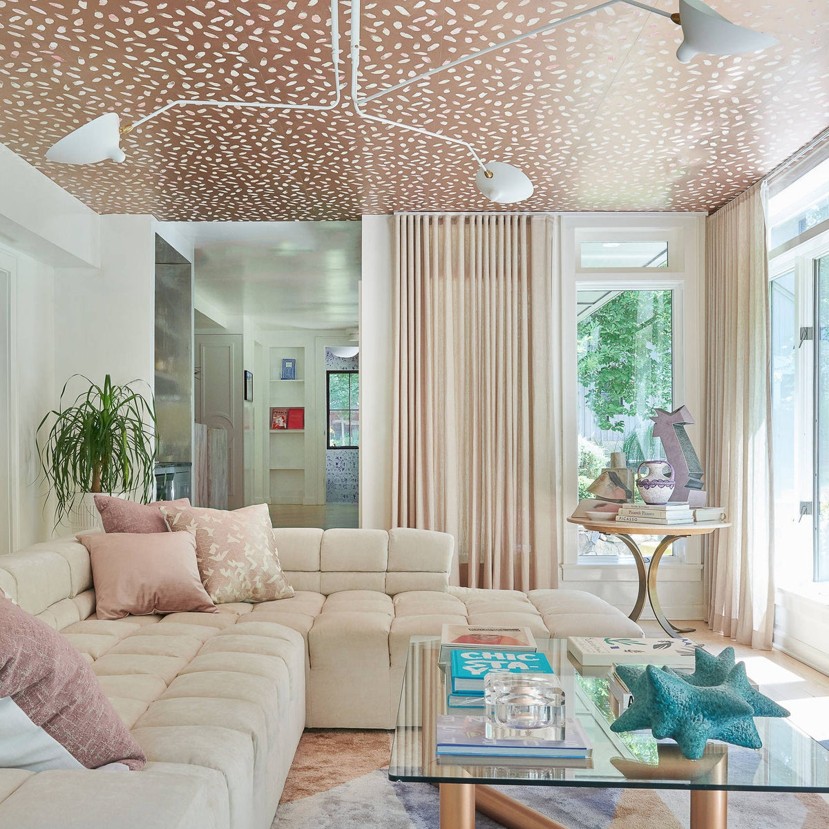 Arachnia suspended 3-arm ceiling light with rotating reflectors in white finish by Moktan Sabai on Tampa Home & Garden Store