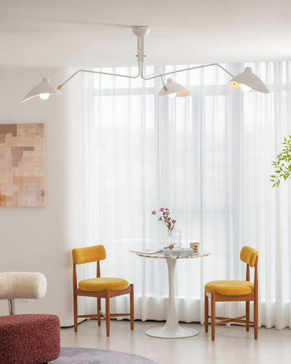 Arachnia suspended 3-arm ceiling light with rotating reflectors in white finish by Moktan Sabai on Tampa Home & Garden Store