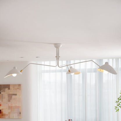 Arachnia 3-arm suspended ceiling light with rotating reflectors in white Moktan Sabai on Tampa Home & Garden Store