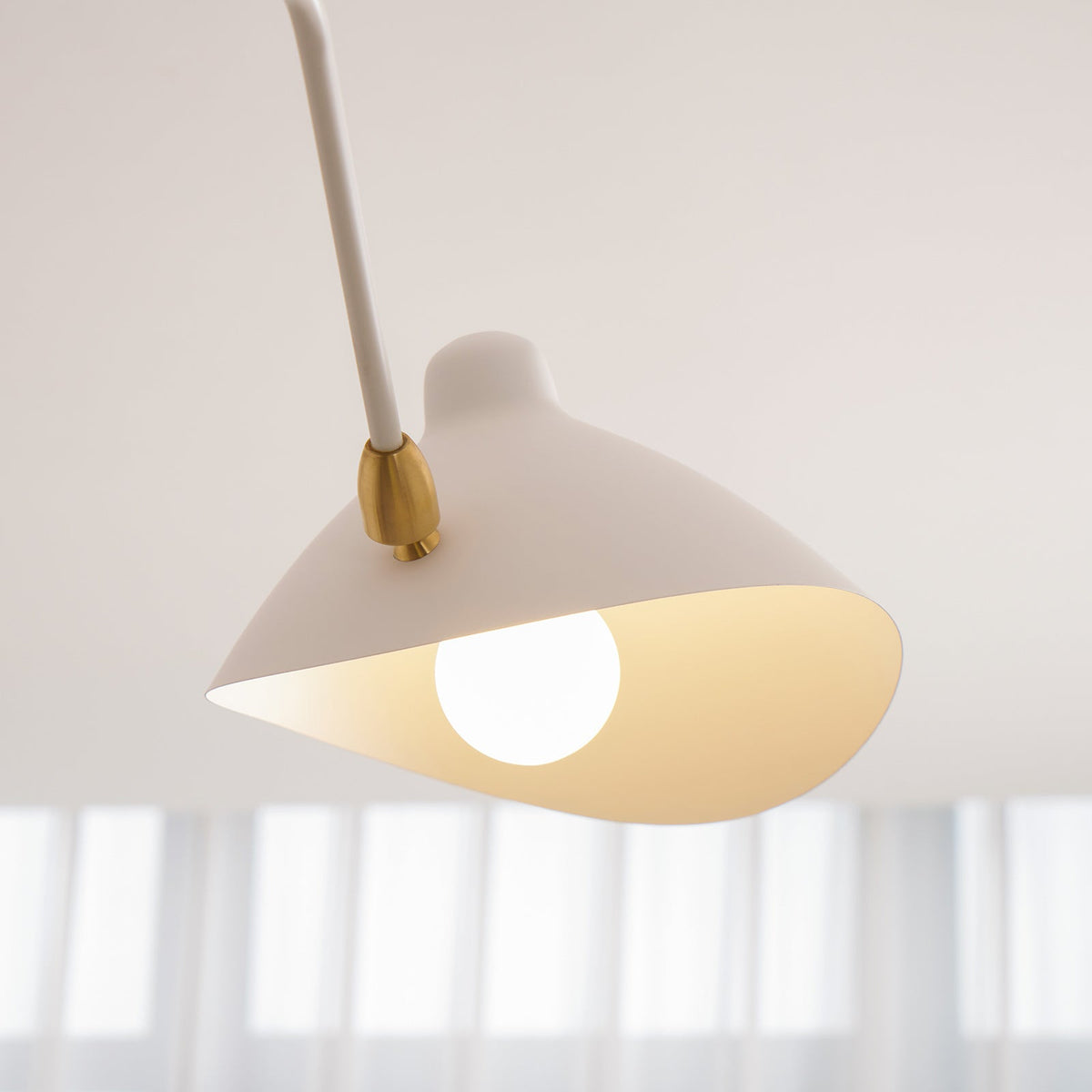 Arachnia 3-arm ceiling light with rotating reflectors, white finish and brass on Tampa Home & Garden Store